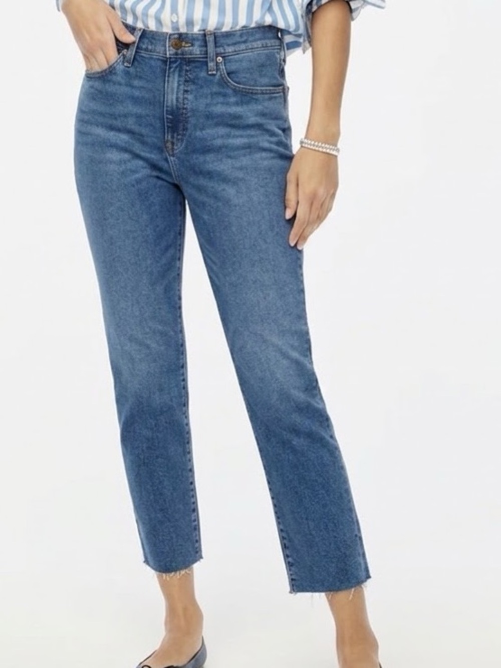 J. Crew Essential Straight Raw Hem Denim Jeans SIZE 31